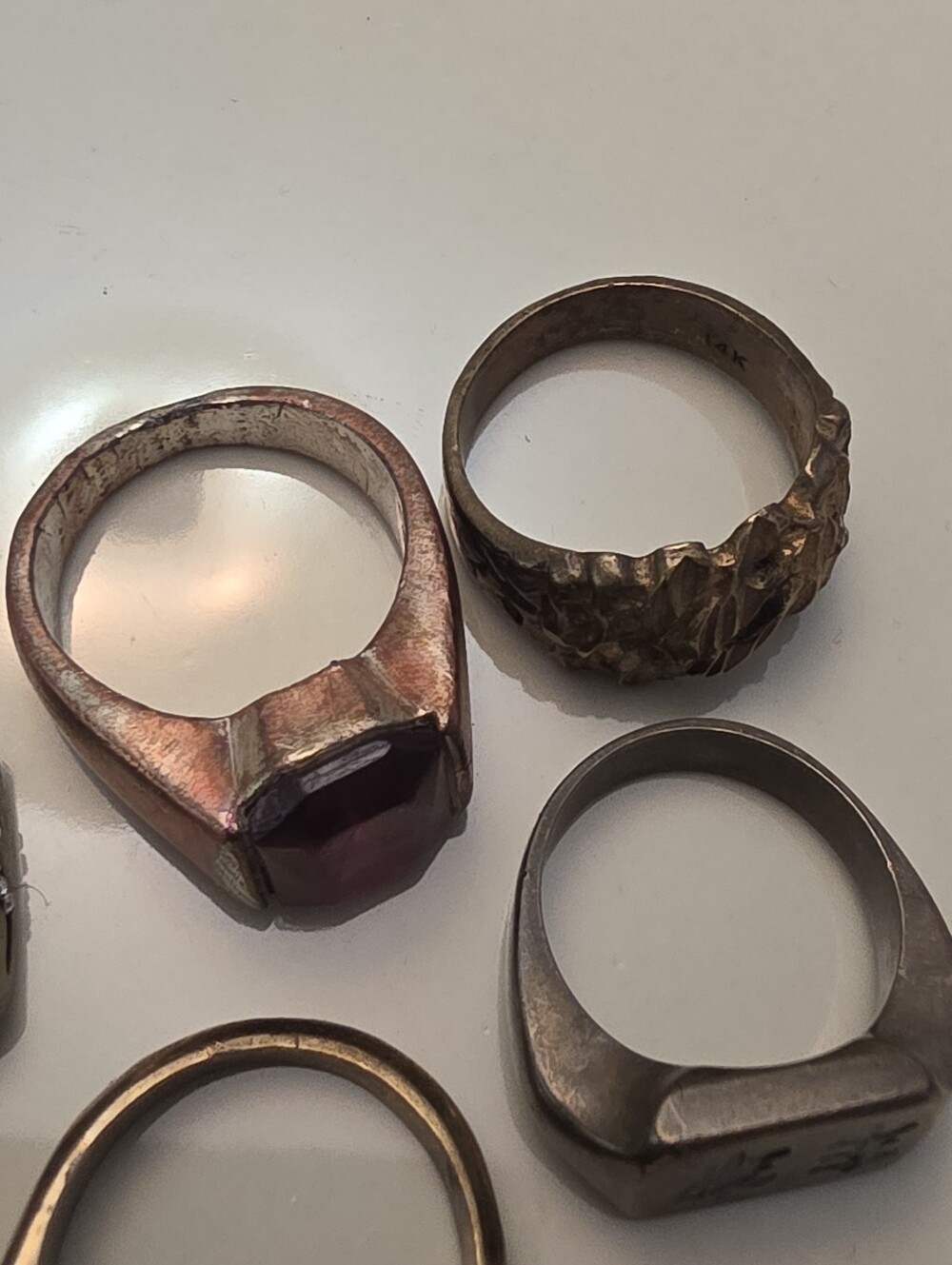 Antique/Vintage Bronze Brass Or Copper Ring Bundle Repair Repurpose Wear - Picture 14 of 16